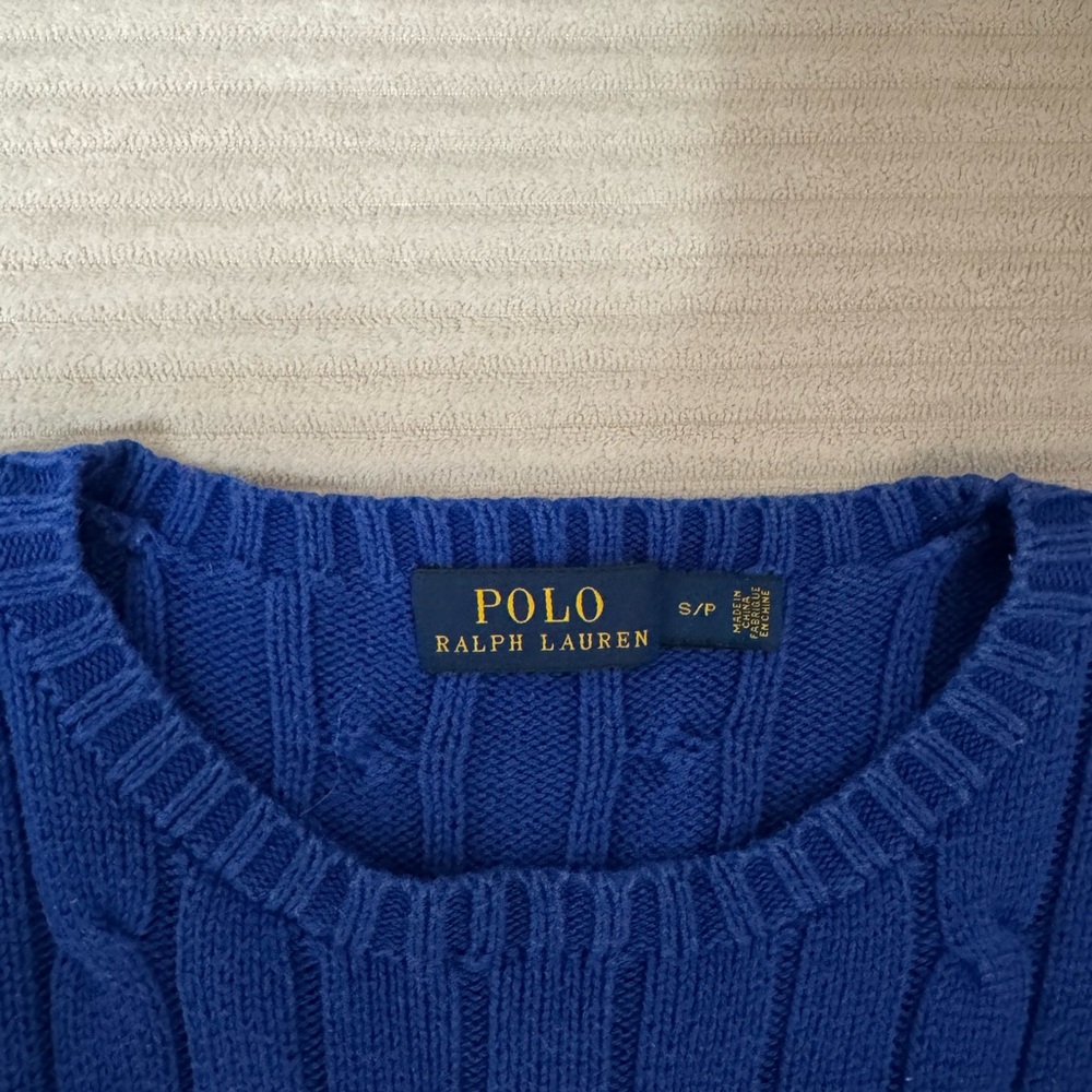 Ralph Lauren Polo Blue Cable Knit Sweater - Picture 2 of 4